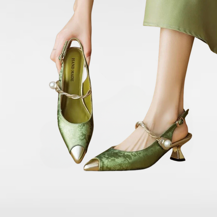 Astrid - Pearl Embellished Slingback Heels